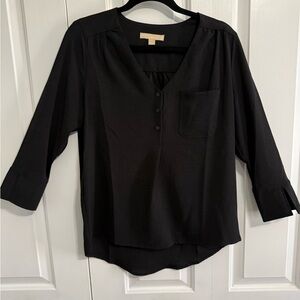 Chic Black V-Neck Women's Blouse